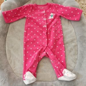 Pink polka dots footie 3 months